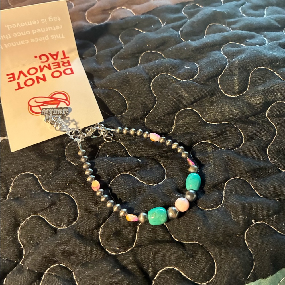 Authentic Navajo Pearl and Turquoise Bracelet